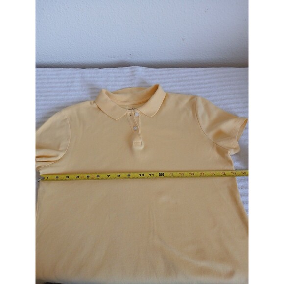 CROFT & BARROW Womens Yellow Classic Polo Medium Short Sleeve Classiccore Preppy - Picture 10 of 13